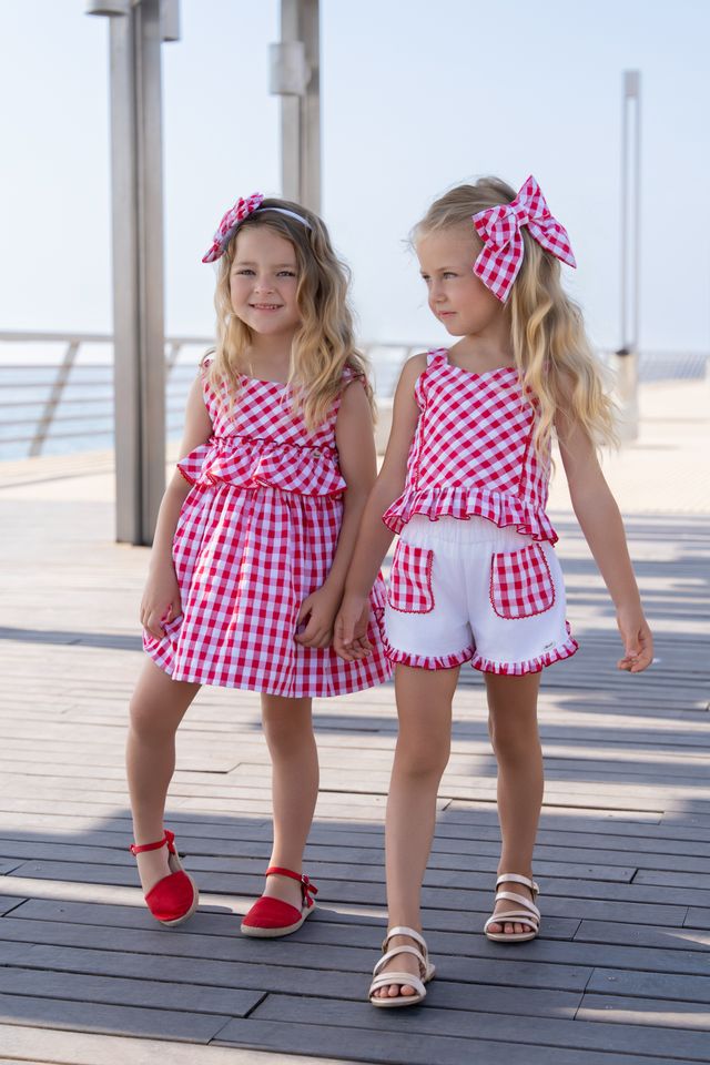 Miranda Girls Red & White Shorts Set- 0616