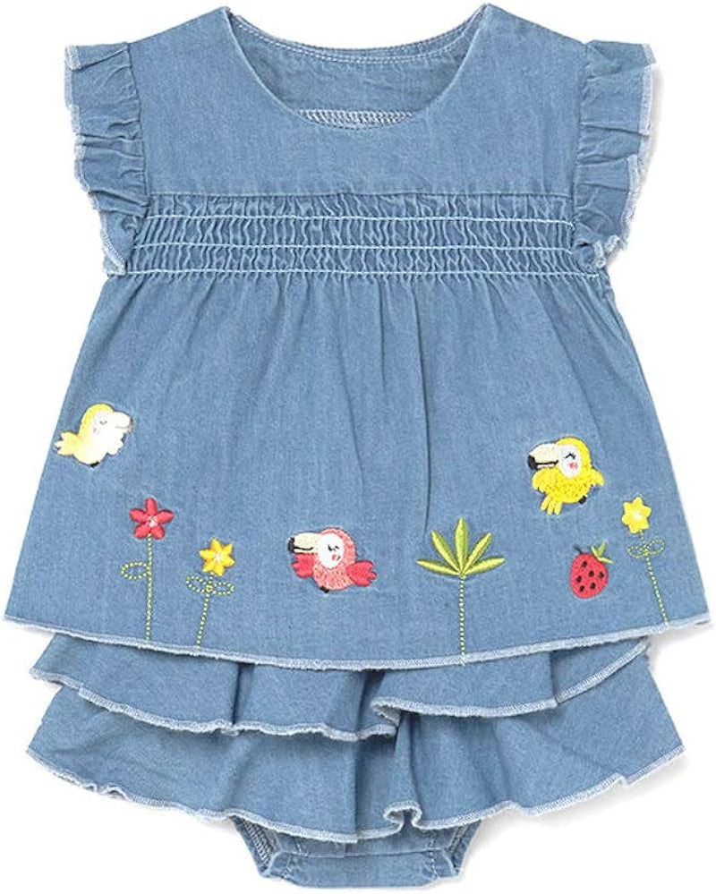 Mayoral Girls Denim Set With Embroiderery - 1208