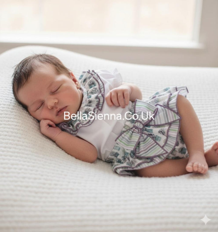 Calamaro Girls Two Piece Top & Frilly Jam Pants Skirt Set - 11160