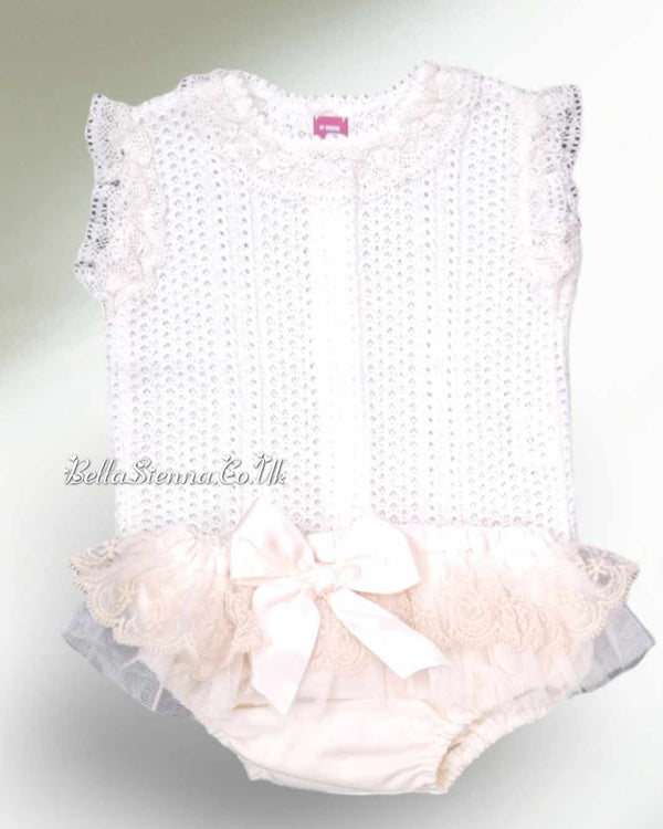 Nini Baby Girls Fine Knit Summer Set With Lace