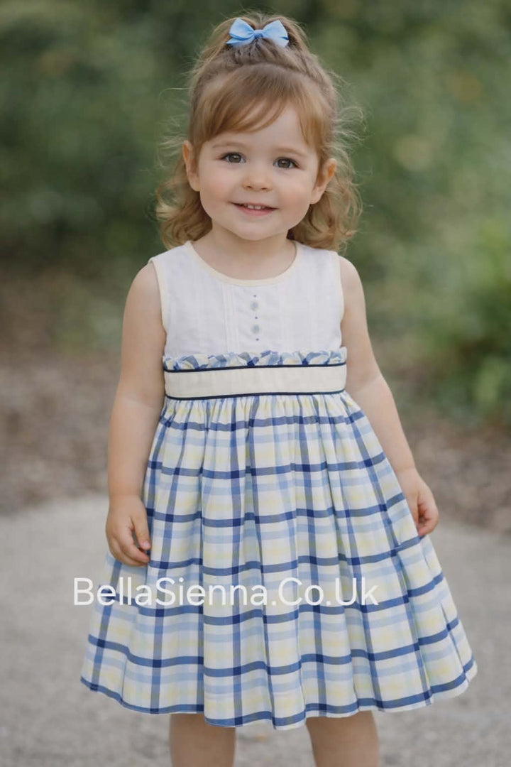 Pretty Originals Girls Summer Check Dress And Matching Headband BD01944