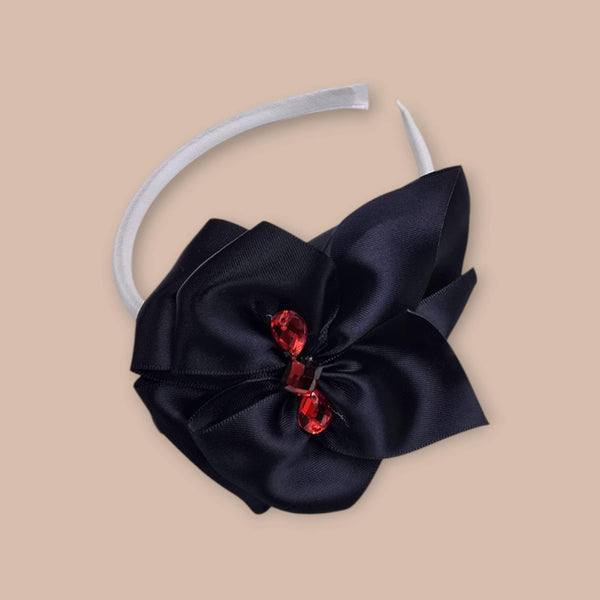 Couture Girls Navy And Red Bow Headband