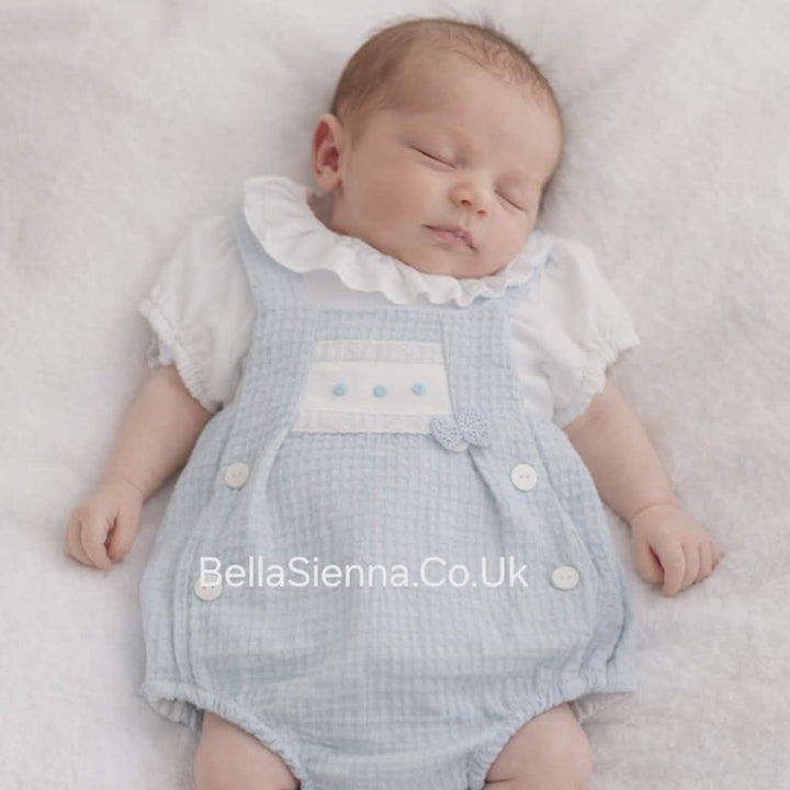 Yoedu Girls Blue & White Two Piece Romper Set - 1805