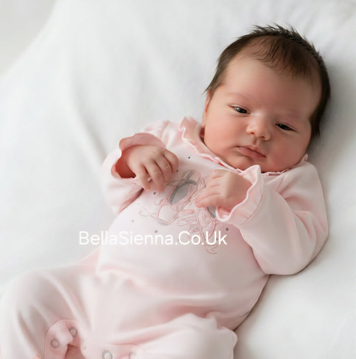Mintini Pink Ballerina Slippers All In One Babygrow - MB5724