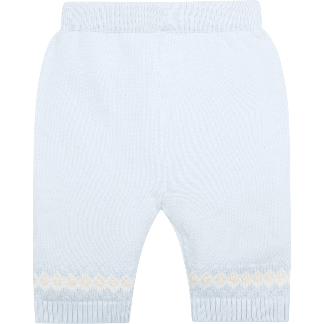 Emile et Rose Baby Blue Three Piece Teddy Bear Knitted Baby Set With Matching Hat - Kipling