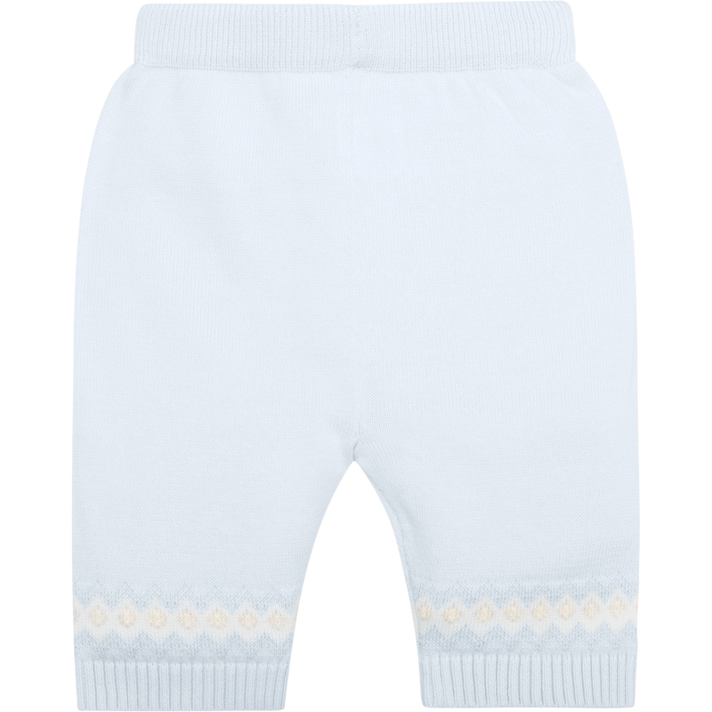 Emile et Rose Baby Blue Three Piece Teddy Bear Knitted Baby Set With Matching Hat - Kipling