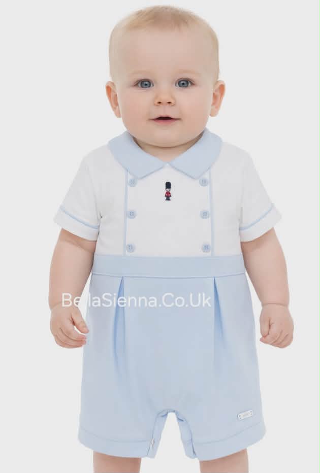 Amore Boys Blue & White Toy Soldier Romper - AM0071