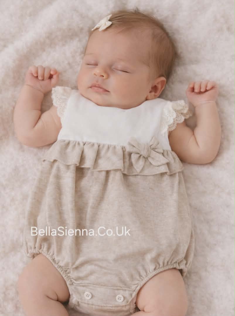 Mayoral Baby Girls Ivory And Beige Romper/Shortie Summer - 1689