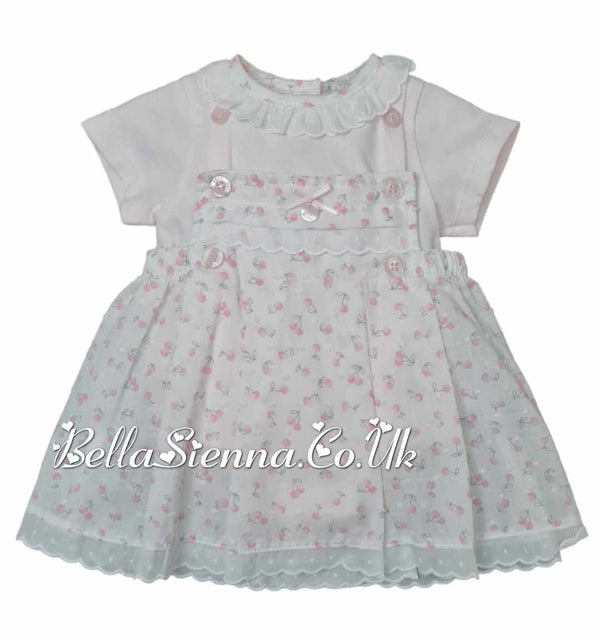 Coco Collection Girls  Syle Floral Romper Dress In Pink/White CCS5568