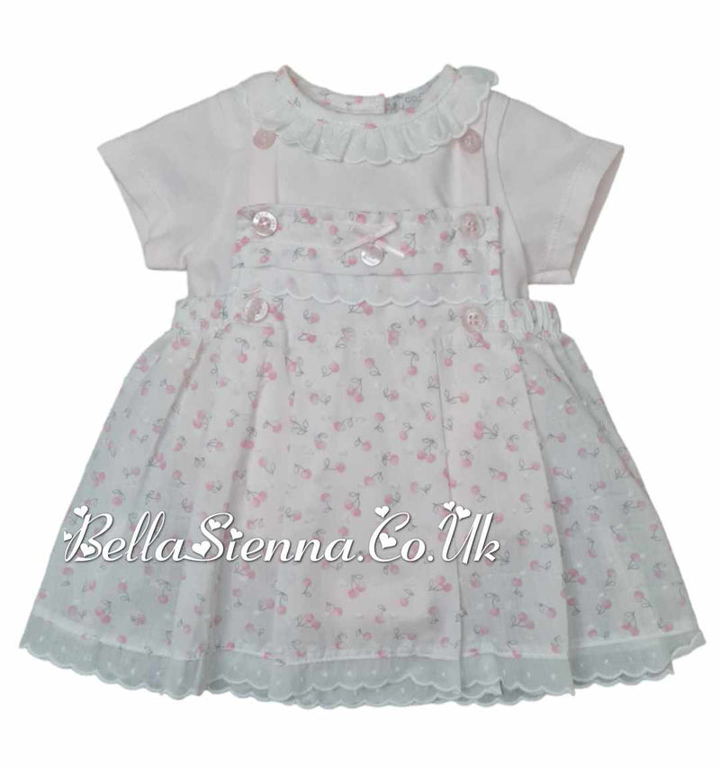Coco Collection Girls  Syle Floral Romper Dress In Pink/White CCS5568