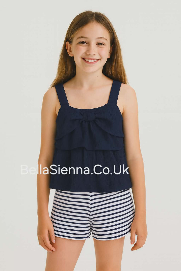 Mayoral Older Girls Shorts Set Navy - 6228 - Ink - Summer