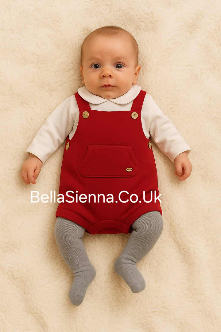 Mayoral ECOFRIENDS dungarees with shirt and tights set newborn 2635 Red