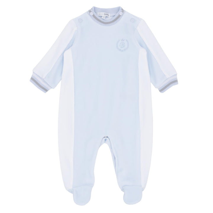 Blues Baby All In One Velour Sleepsuit Babygrow - BB2246