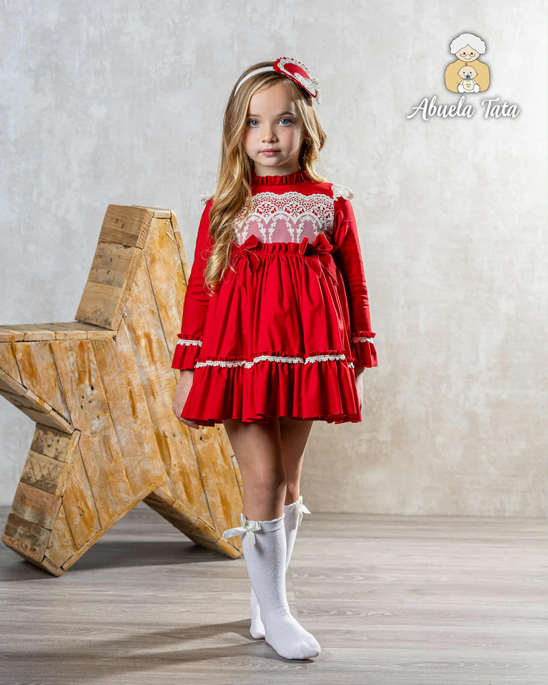 Abuela Tata Red & Cream Dress - 2599397