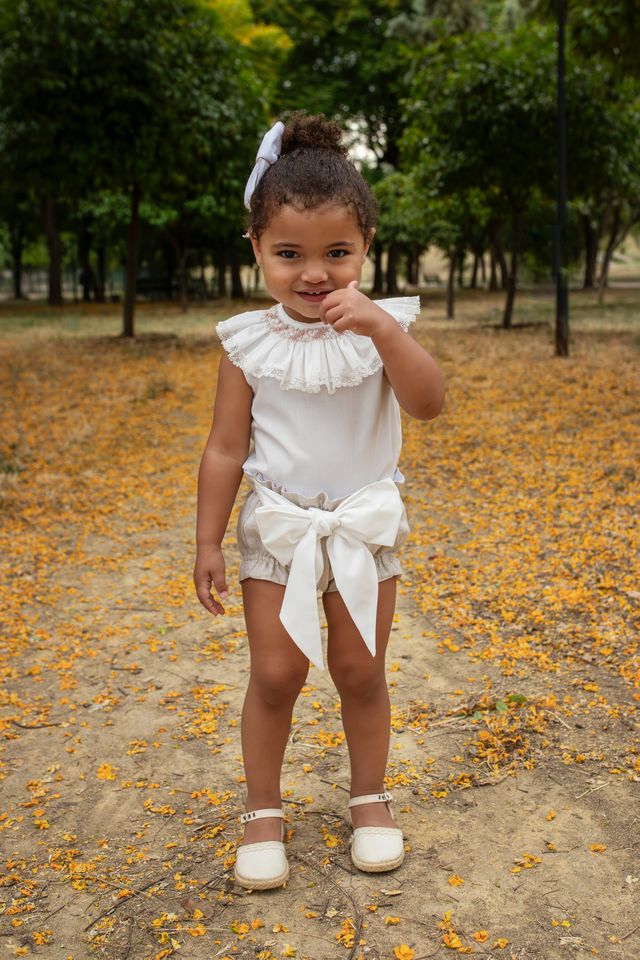 Naxos Girls Hand Smocked Blouse & Bloomer Set - 7708