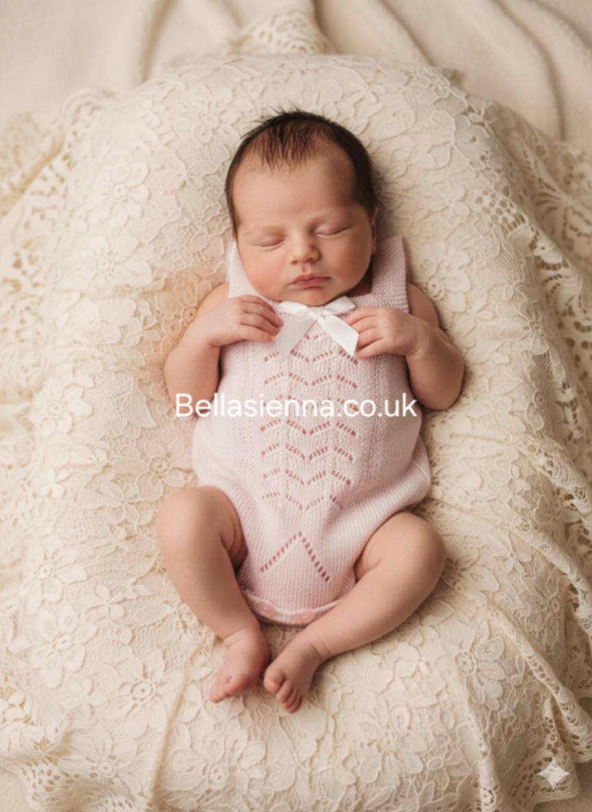 Mac ilusion Fine Knitted Summer Romper For Baby Girl - 7256 - pink