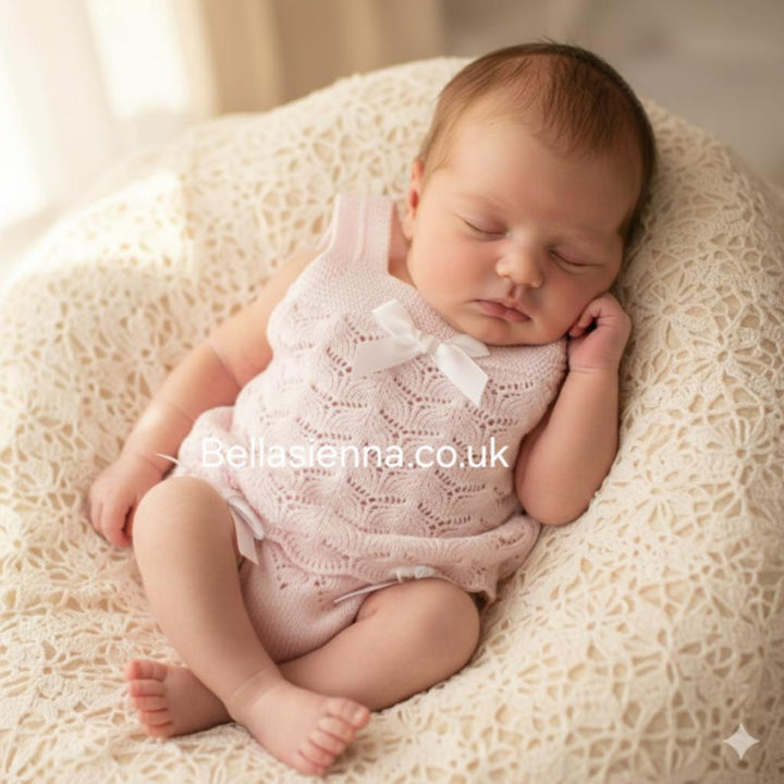 Mac ilusion Baby Girls Fine Knitted  Effect Two Piece Set 7261 Pink