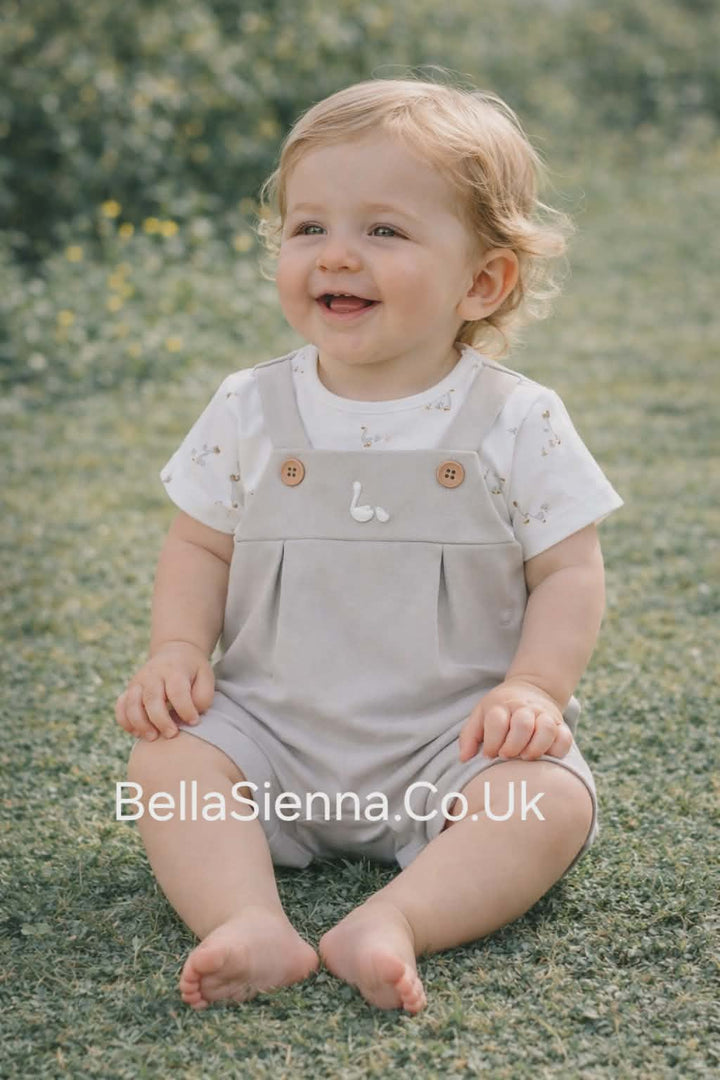 Mayoral Baby Boys Grey & White "Little Duck" Romper - 1629