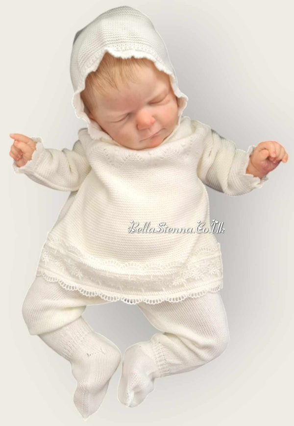 Mac Ilusion  Newborn Baby  Three Piece Outfit 7416 Ivory