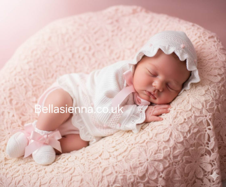 Mac ilusion 4 Piece White/Baby Pink Set Baby 7626X