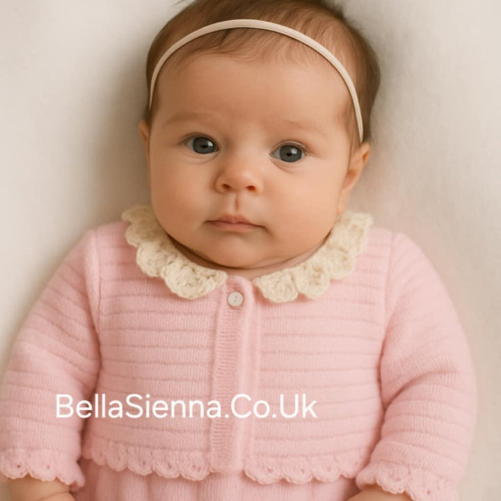 Mac ilusion Pink Girls Bolero Cardigan With Lace - 8684