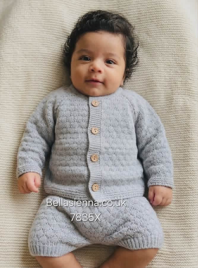 Mac ilusion Boys Grey Chunky Two Piece Knitted Set - Luna - 7835X
