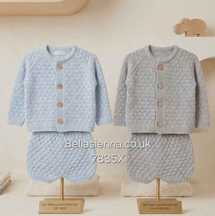 Mac ilusion Boys Blue Two Piece Knitted Set - Nube - 7835X