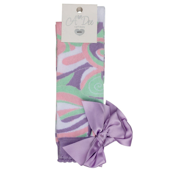 A Dee "NOELLE" Pastel Print Knee High Socks- S243915