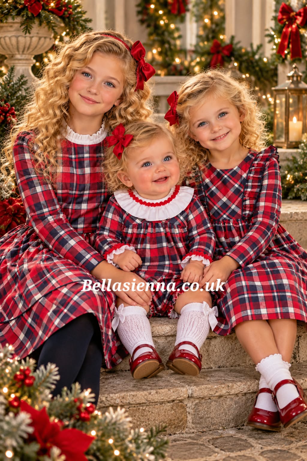 DBB Collection Moda Infantil Red & Navy Tartan Dress - 08502
