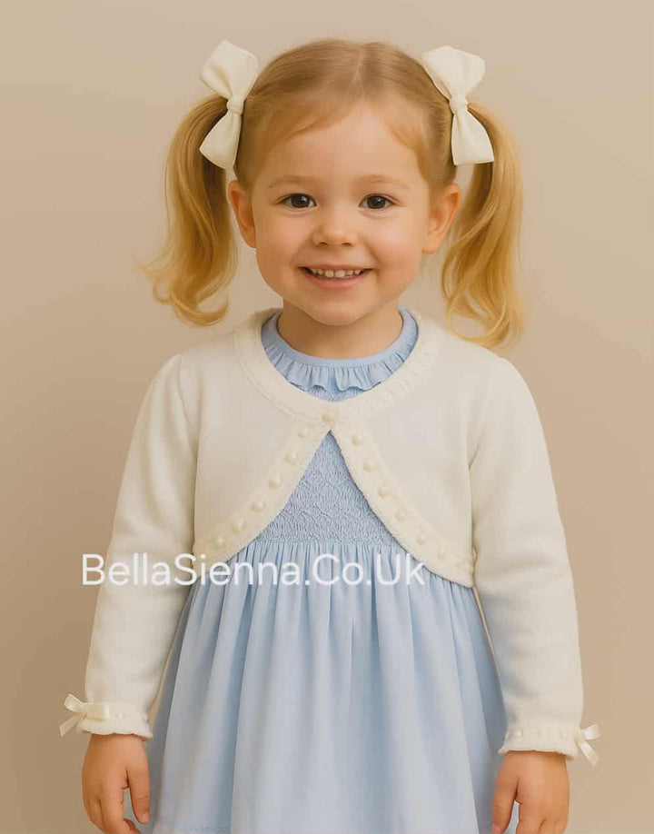 Pretty Originals Girls Ivory Bow Cardigan JP05120