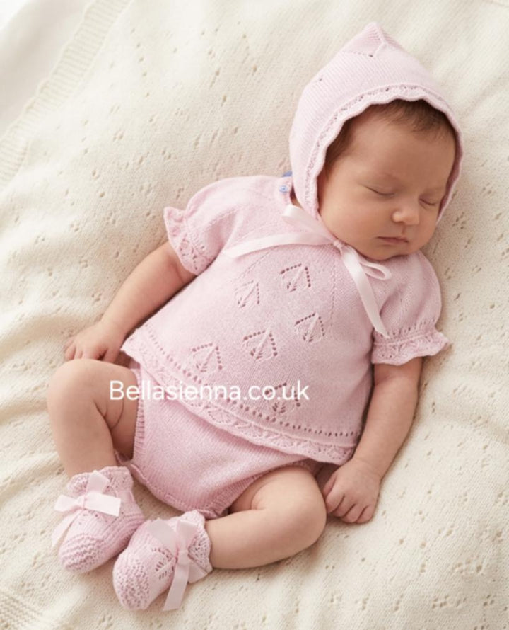 Mac Ilusion 4-Piece Pale Pink Fine Knitted Baby Girl's 8028X