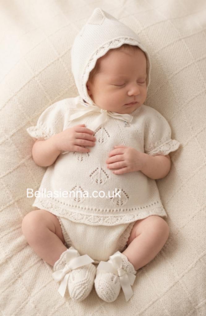 Mac Ilusion 4-Piece Fine Knitted Baby Girl's 8028X Cream