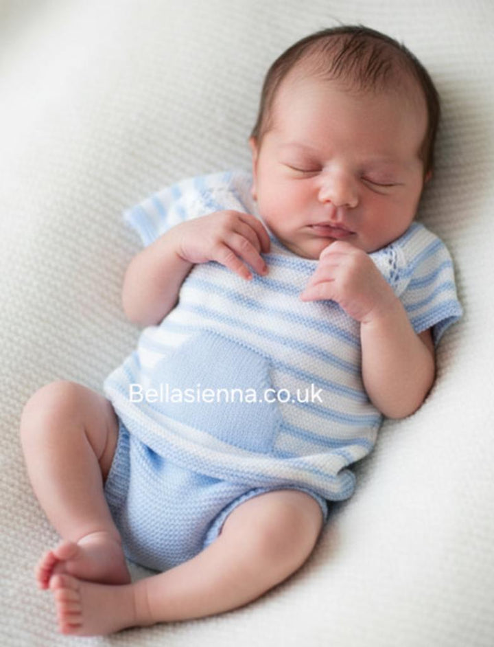 Mac Ilusion Blue & White Stripe Two Piece Outfit - 8422