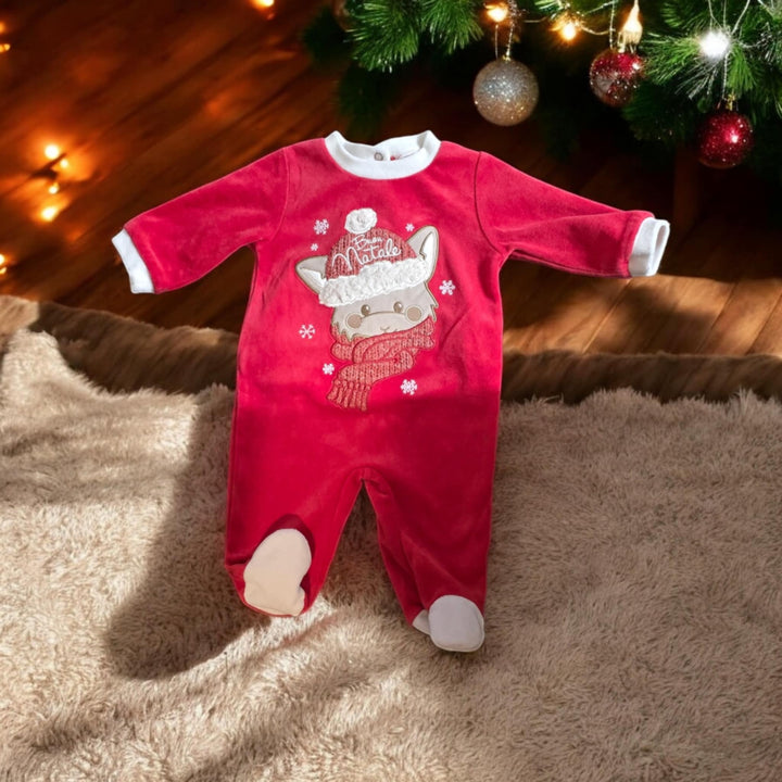 iDo Baby Unisex Red Christmas Sleepsuit