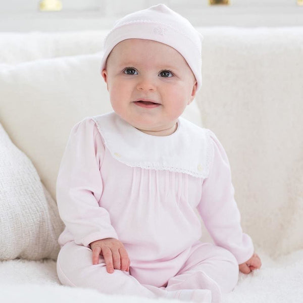Emile et Rose Premature Tiny Baby Girls Pink Babygrow & Matching Hat - Nell - Sleepsuit