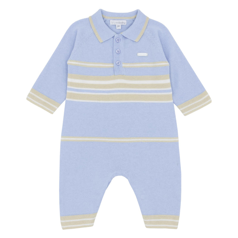 Blues Baby Boys Blue & Beige Knitted Blanket - Shawl - BB2131