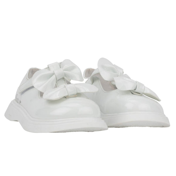 Little A "BEAU" White Double Bow Shoe - LA24501