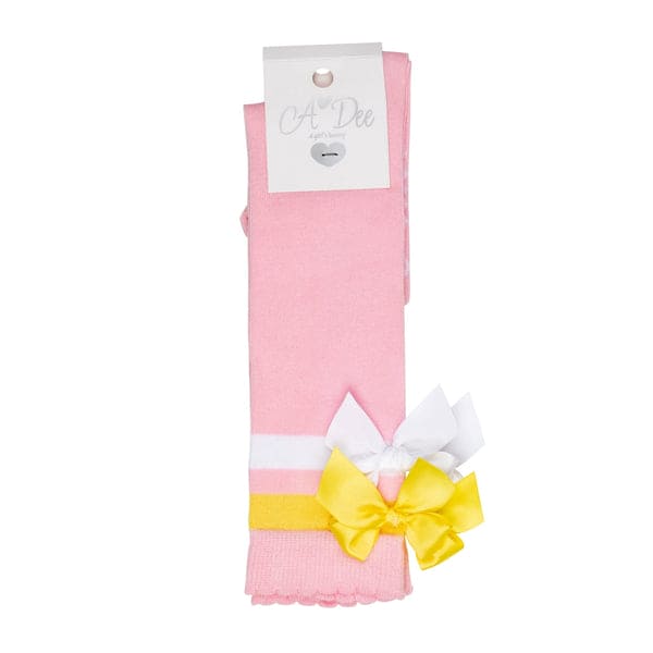 A Dee "LELLI" Bow Knee High Socks- Pink Fairy - S241902