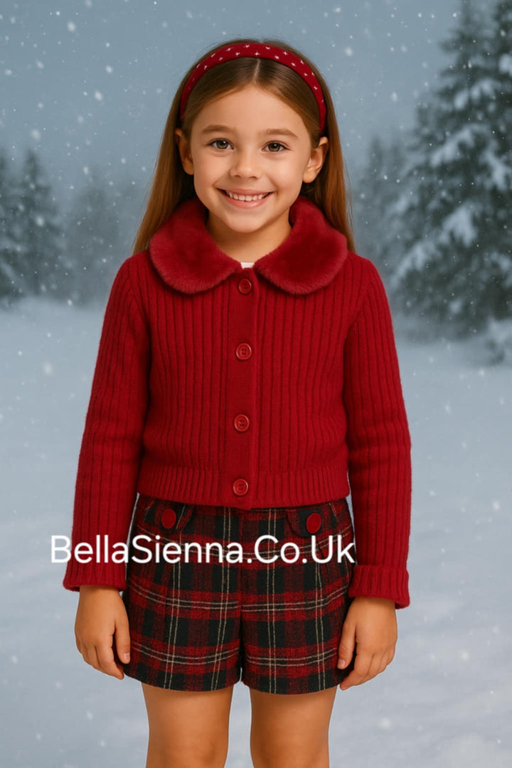 Mayoral Girls Long Sleeved Top & Tweed Look Checked Shorts - 4065 & 4217