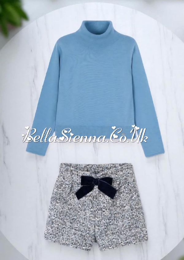 Mayoral Girls Short Set With Bow - 313 -4224