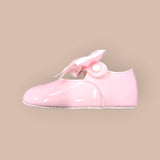Baypods Baby Pink Patent Pram Bow Shoes