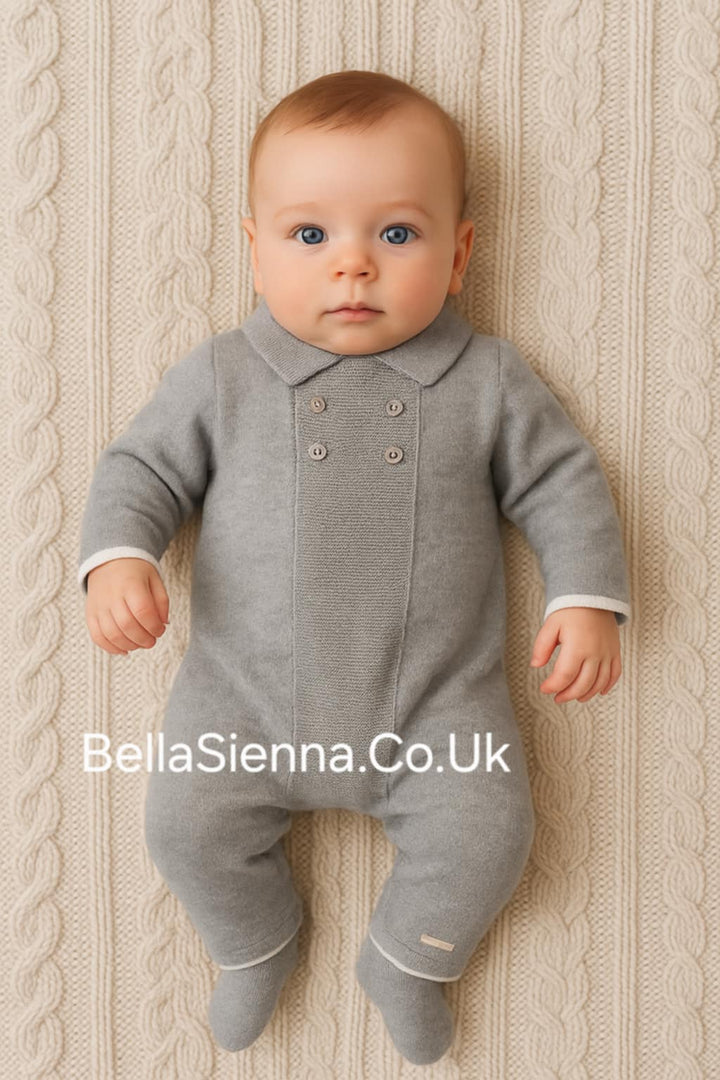 Blues Baby Grey Knitted Romper - BB0088