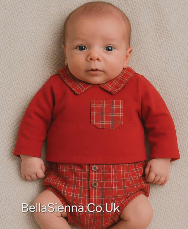 Mintini Red Top & Jam Pants Set - MB5118