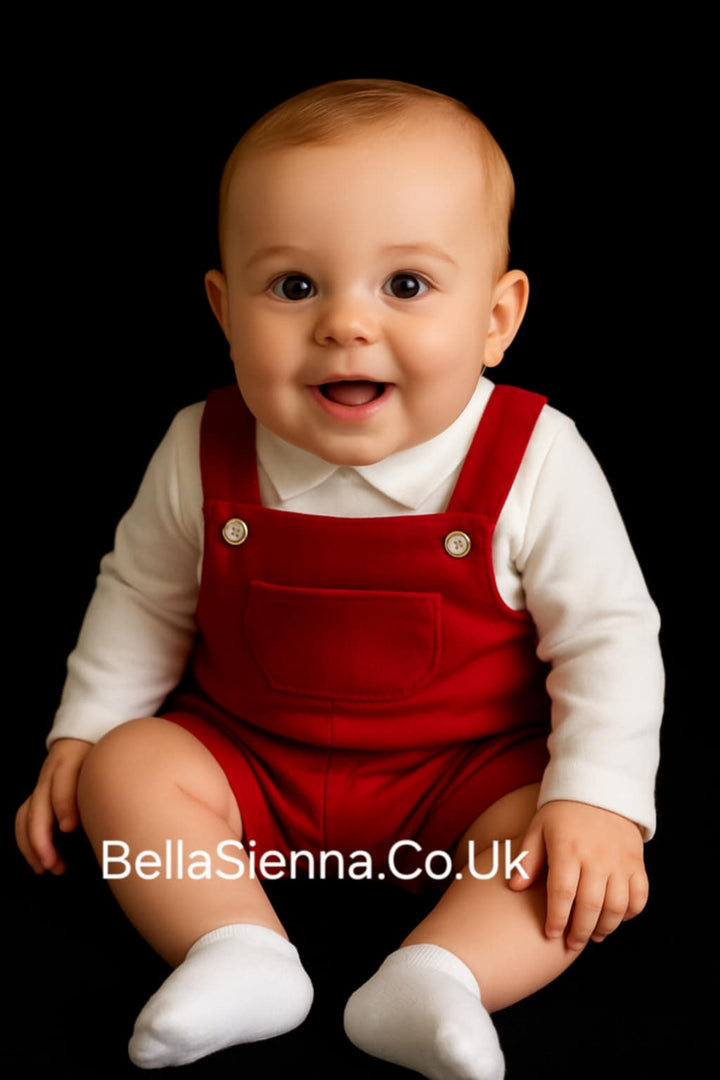 Mayoral ECOFRIENDS dungarees with shirt and tights set newborn 2635 Red