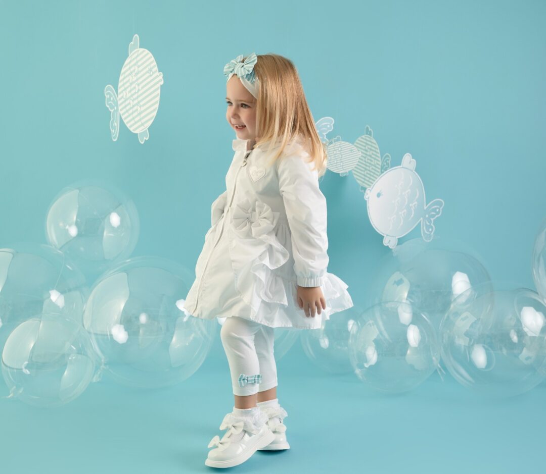 Little A White "JILLIE" Frill Baby Jacket - LA24101
