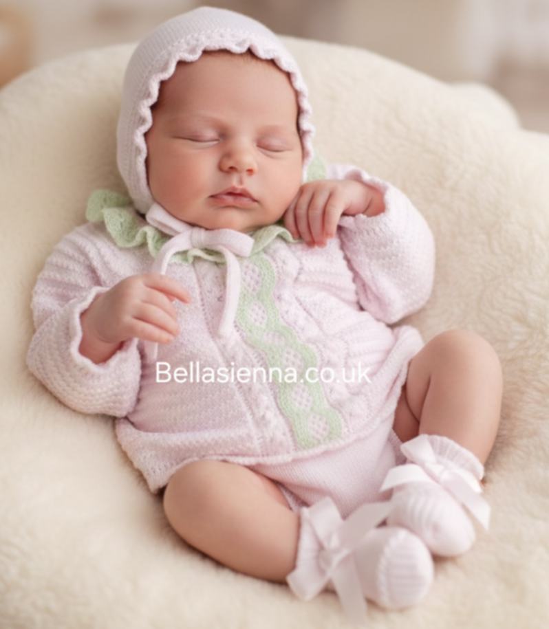 ilusion Pink And Cream Lace Four Piece Set 9041