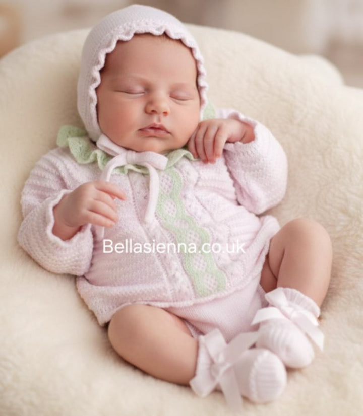 ilusion Pink And Cream Lace Four Piece Set 9041