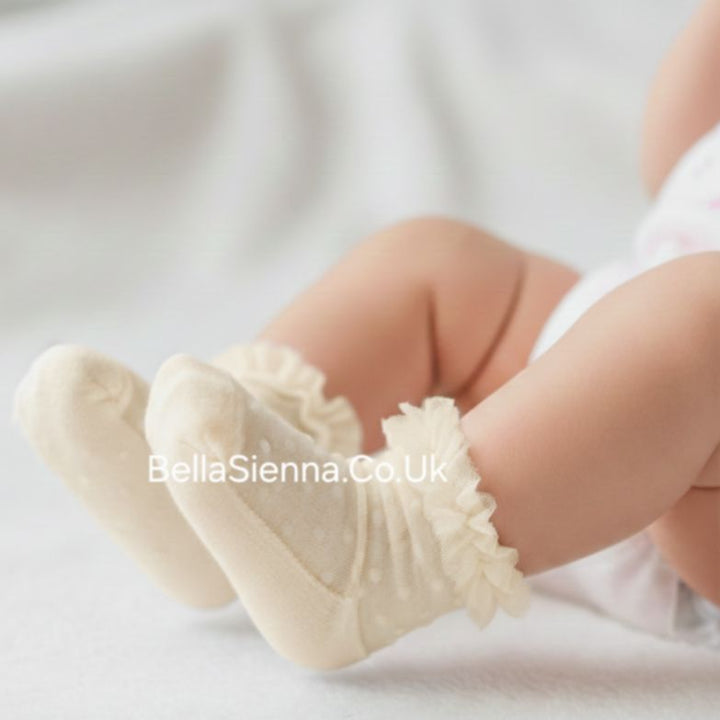 Mayoral Ivory Plumetti Frilly Socks - 9056