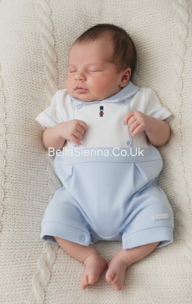 Amore Boys Blue & White Toy Soldier Romper - AM0071