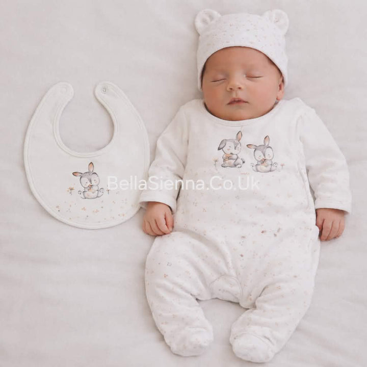 Mayoral Unisex Three Piece Gift Set - Babygrow, Hat & Bib - 9208